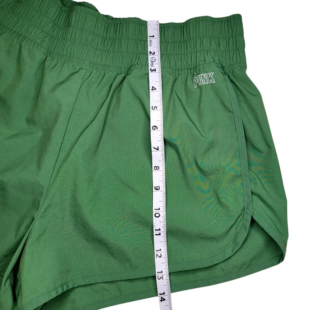 Victoria's Secret PINK Running Shorts Green Size Large High Waisted Lightweight